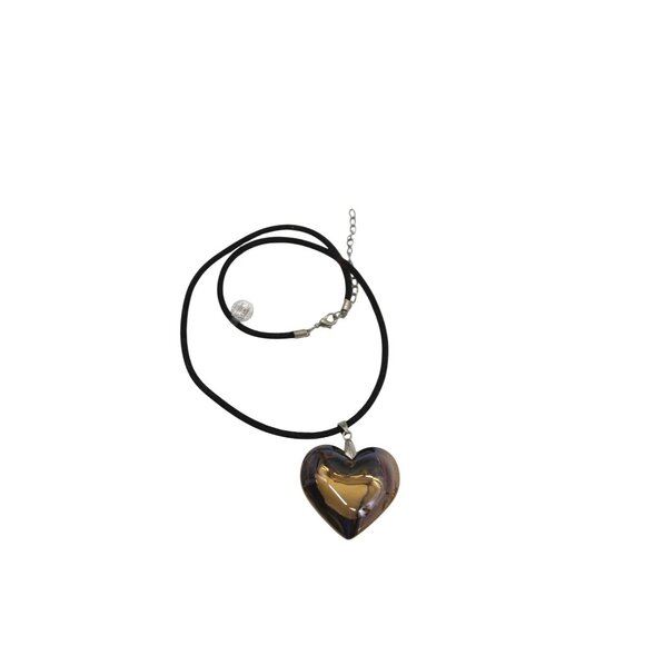 Twos Company Irridescent Heart Pendant Vintage 93949 - Picture 1 of 5